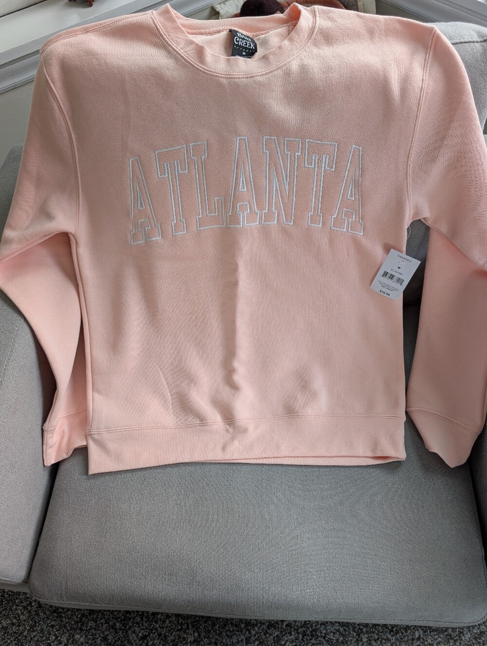 Salt Creek Atlanta Crewneck Sweatshirt - Blush Peach, NWT, SZ MEDIUM